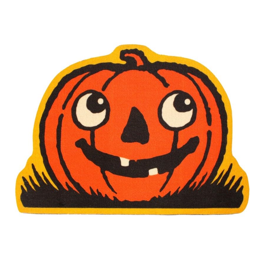 Creepy Co. Beistle Jack O Lantern Accent Rug 36x25 Halloween Spooky Pumpkin